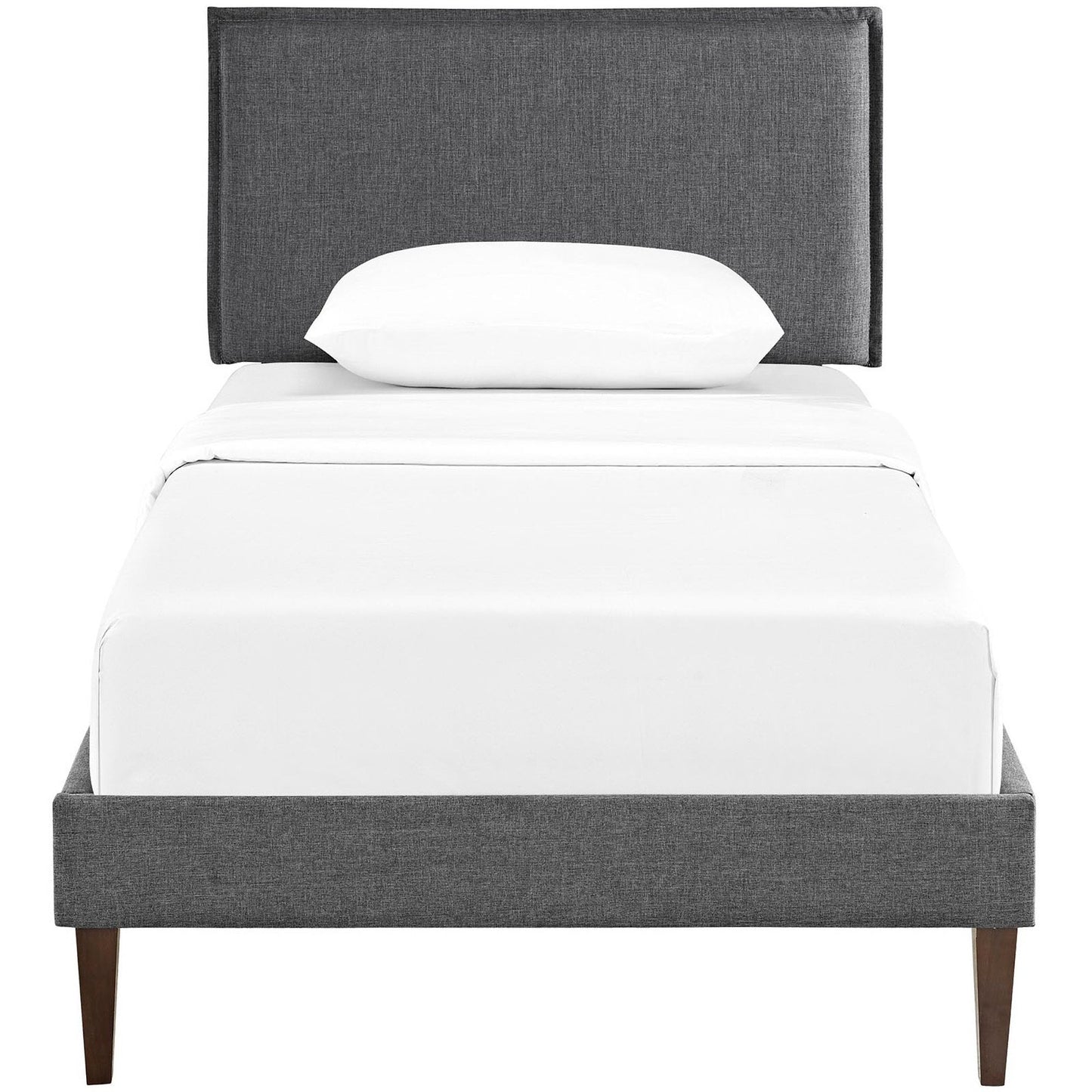 Camille Fabric Twin Platform Bed with Squared Tapered Legs by Modway