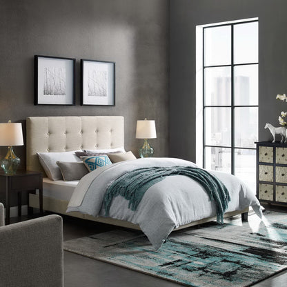 Melanie Tufted Button Upholstered Fabric Queen Platform Bed by Modway