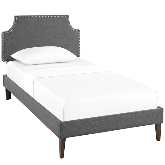 Corene Fabric Twin Platform Bed with Squared Tapered Legs by Modway