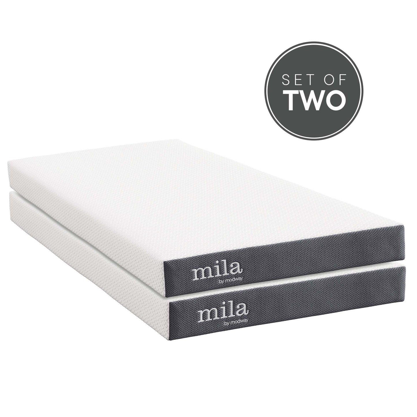 Mila 6" Foam Mattress Set of 2 by Modway
