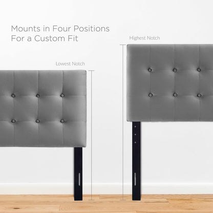 Emily Biscuit Tufted Performance Velvet Twin Headboard