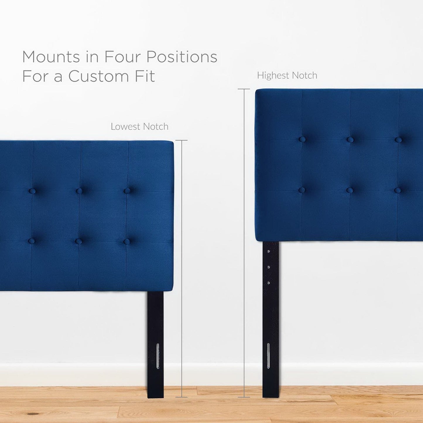 Emily Biscuit Tufted Performance Velvet Twin Headboard