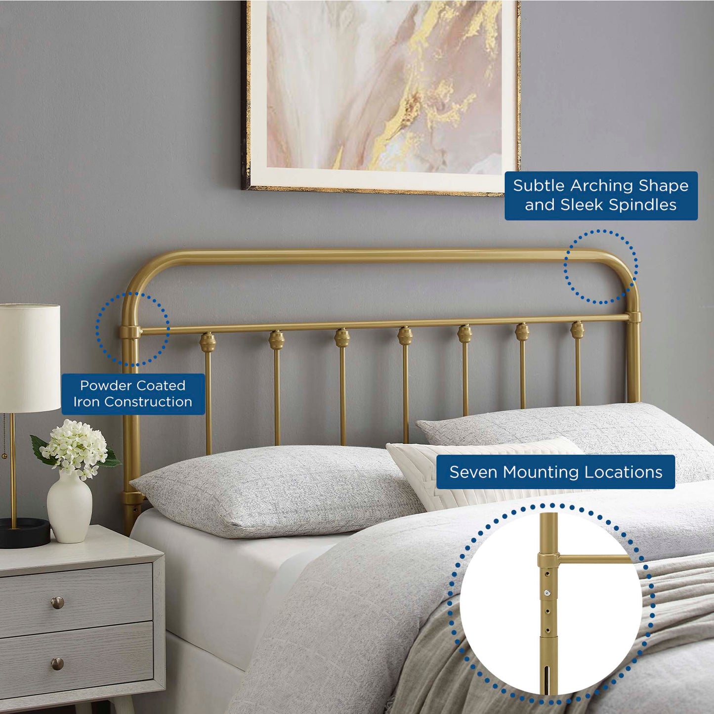 Sage Metal Twin Headboard by Modway