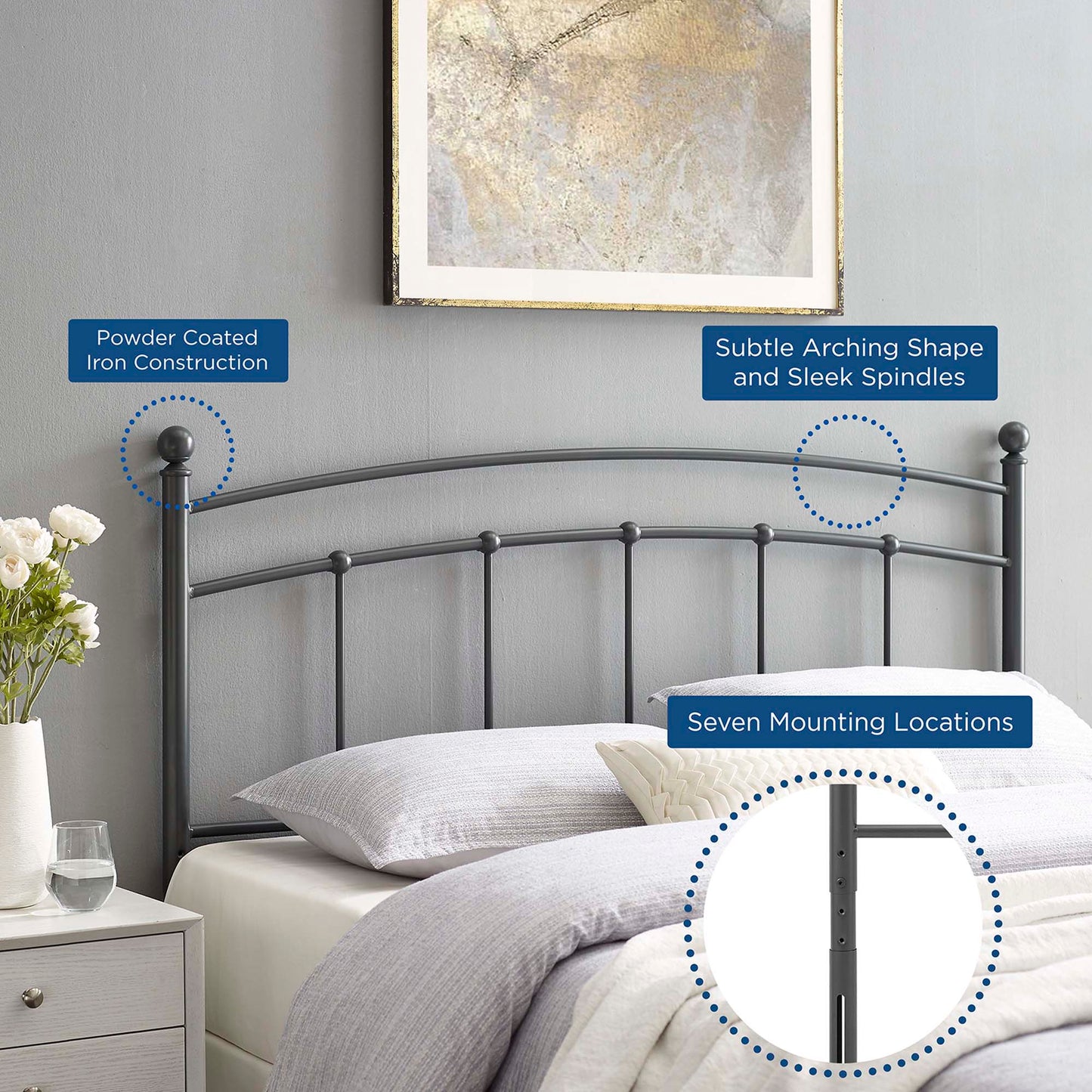 Abigail Metal Twin Headboard by Modway