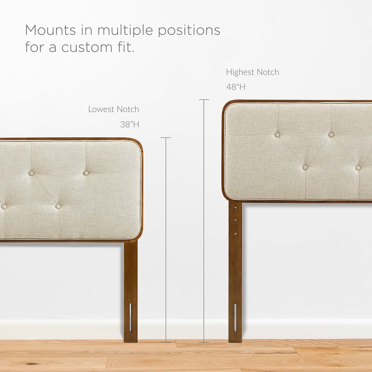 Collins Tufted Fabric and Wood Full Headboard by Modway