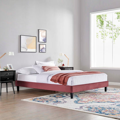 Reign Performance Velvet Twin Platform Bed Frame by Modway