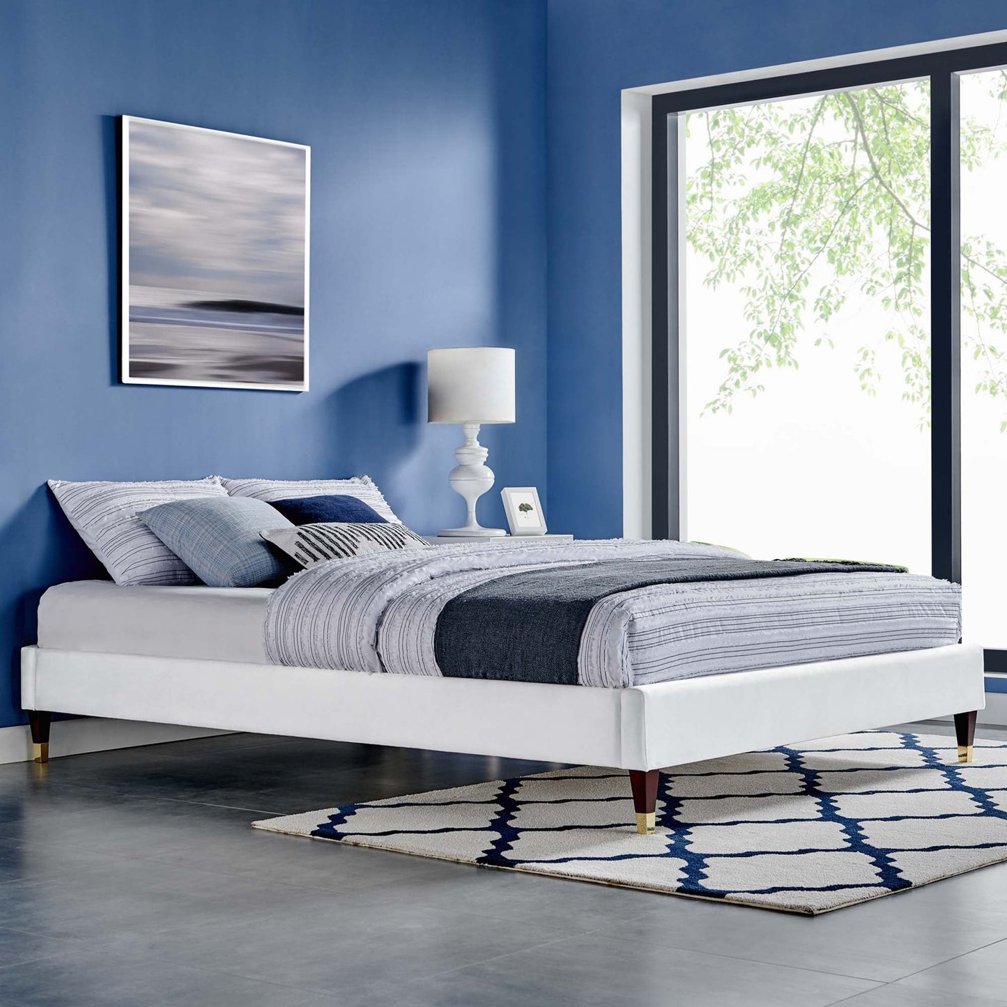Harlow Performance Velvet Queen Platform Bed Frame by Modway