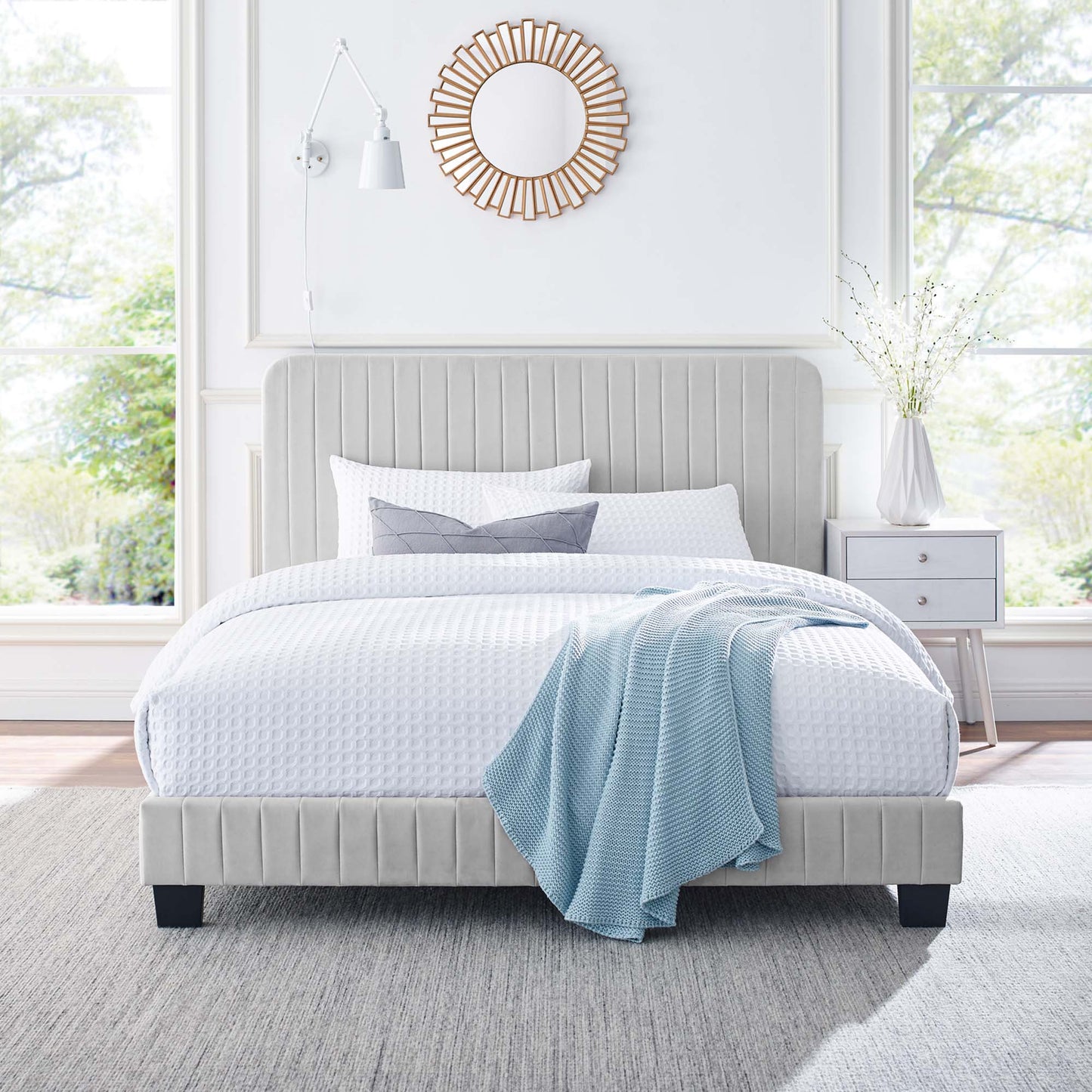 Celine Channel Tufted Performance Velvet Twin Platform Bed by Modway