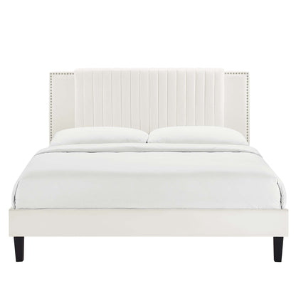 Zahra Channel Tufted Performance Velvet Twin Platform Bed by Modway