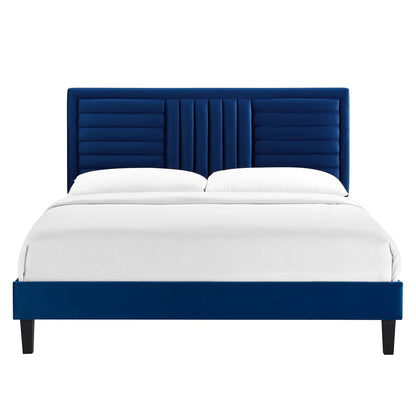 Sofia Channel Tufted Performance Velvet Full Platform Bed by Modway