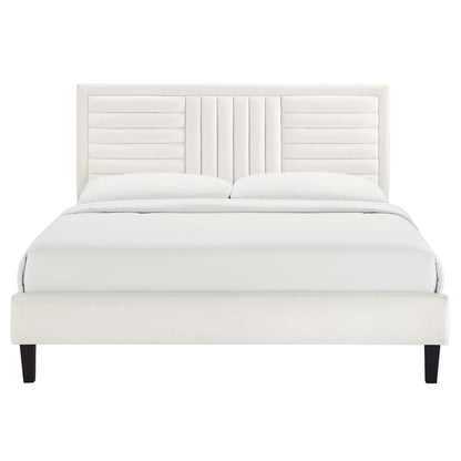 Sofia Channel Tufted Performance Velvet Full Platform Bed by Modway