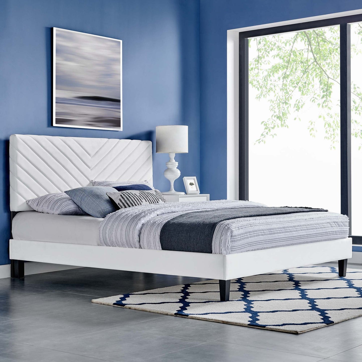 Roxanne Performance Velvet Full Platform Bed by Modway