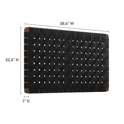 Sparta Weave Wall-Mount Vegan Leather Twin Headboard by Modway