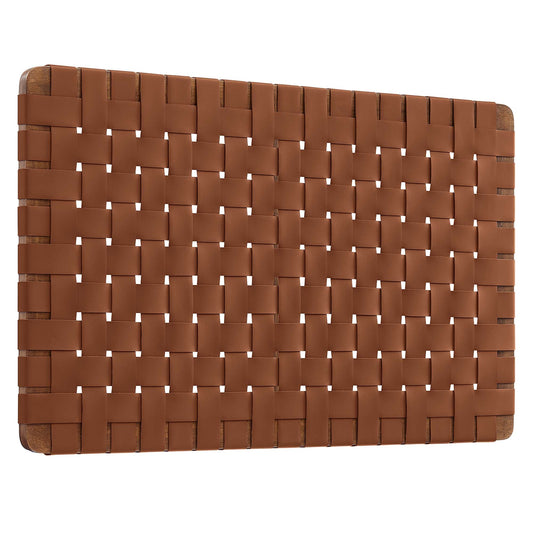 Sparta Weave Wall-Mount Vegan Leather Twin Headboard by Modway