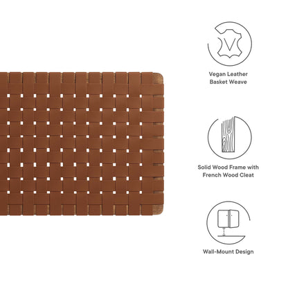 Sparta Weave Wall-Mount Vegan Leather Twin Headboard by Modway