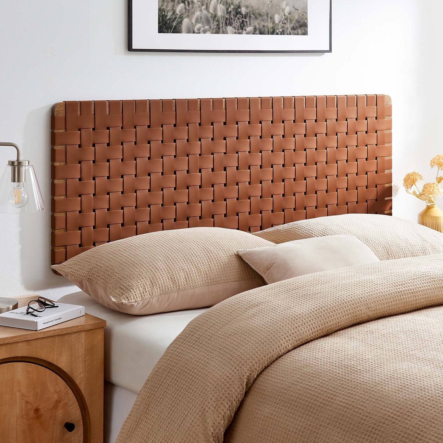 Sparta Vegan Leather Weave Queen Headboard by Modway