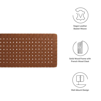 Sparta Weave Wall-Mount Vegan Leather King Headboard