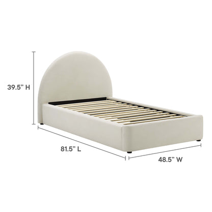 Resort Performance Velvet Arched Round Twin Platform Bed by Modway