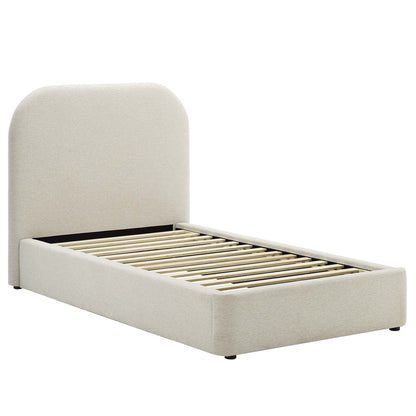 Keynote Upholstered Fabric Curved Twin Platform Bed by Modway