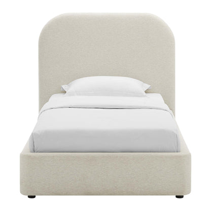 Keynote Upholstered Fabric Curved Twin Platform Bed by Modway