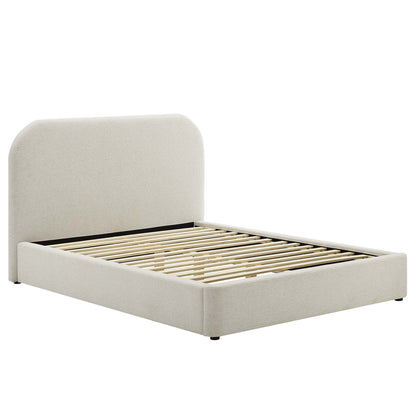 Keynote Upholstered Full Size Fabric Curved Platform Bed by Modway