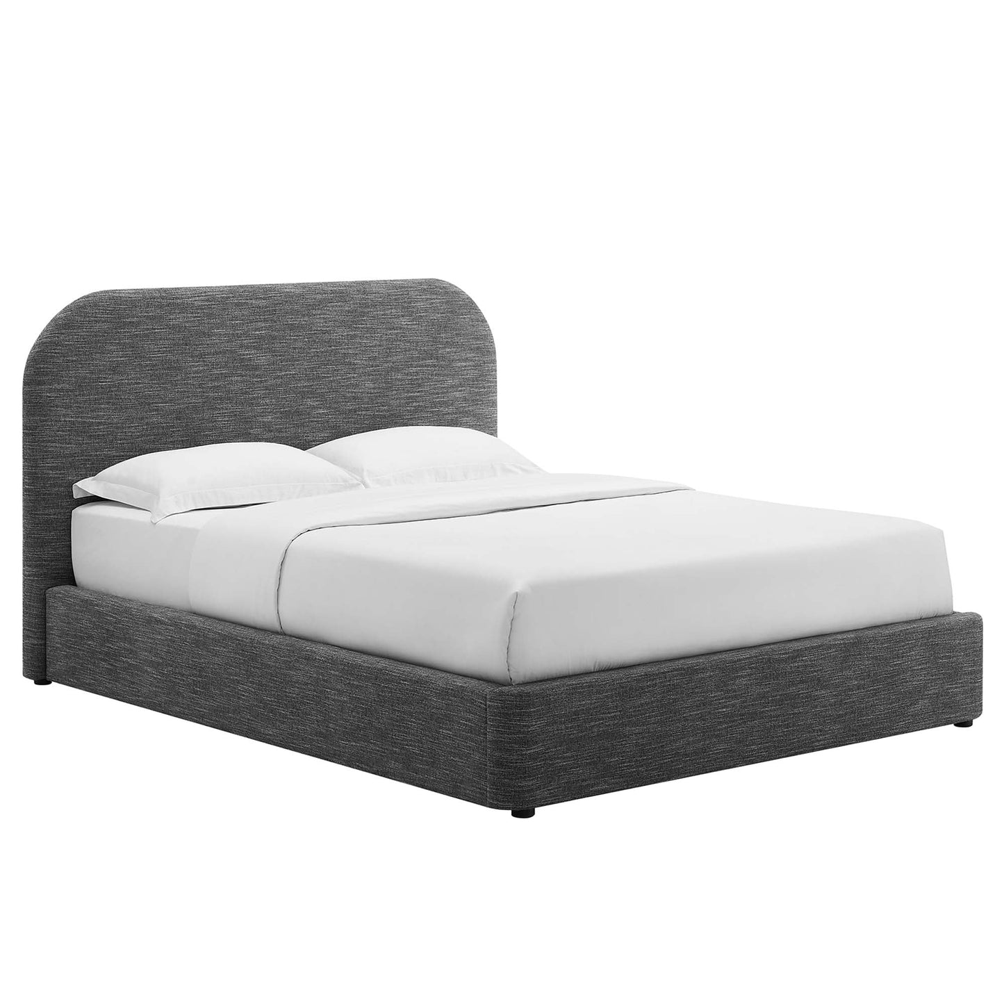 Keynote Upholstered Full Size Fabric Curved Platform Bed by Modway