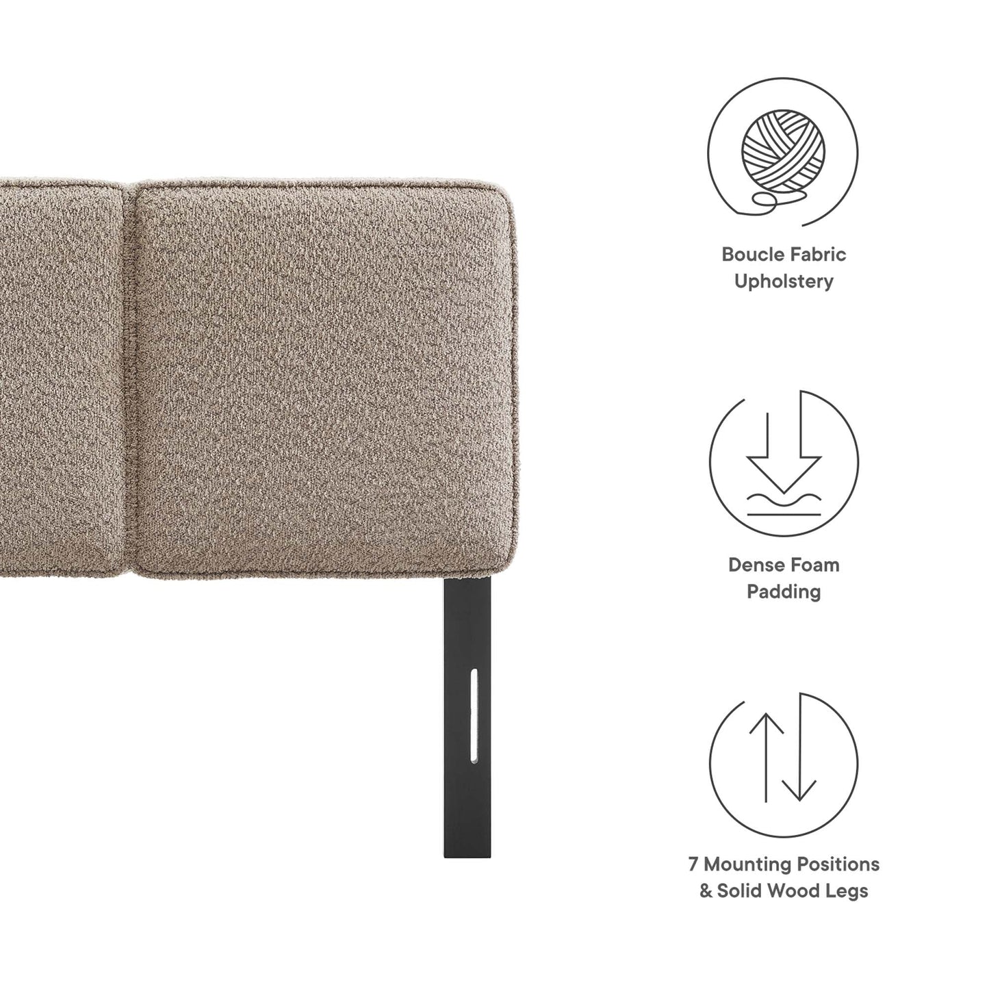 Lindee Boucle Fabric Twin Headboard by Modway