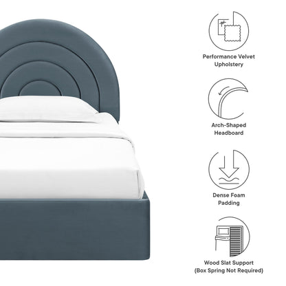 Solana Arched Performance Velvet Twin Platform Bed