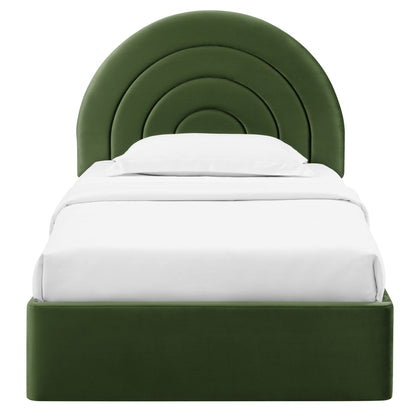 Solana Arched Performance Velvet Twin Platform Bed