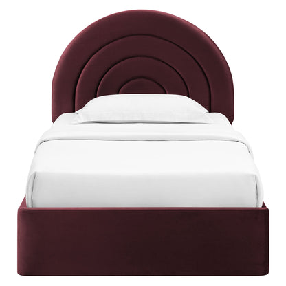Solana Arched Performance Velvet Twin Platform Bed