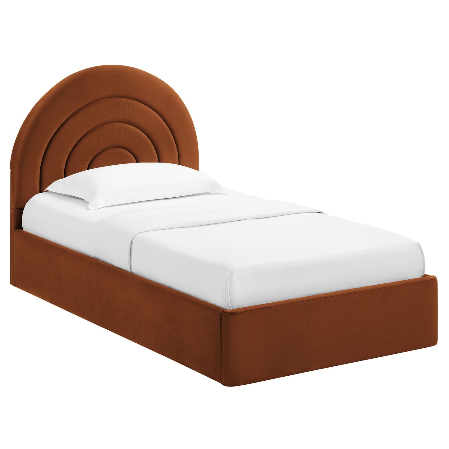 Solana Arched Performance Velvet Twin Platform Bed