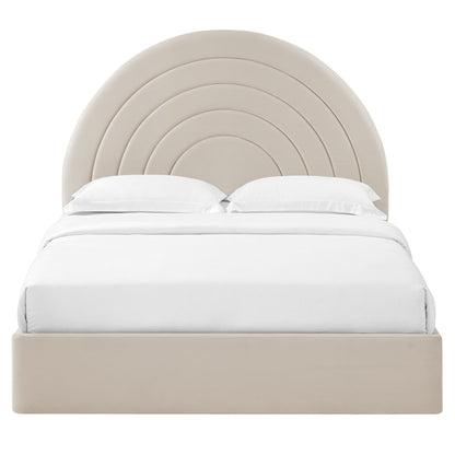 Solana Arched Performance Velvet Queen Platform Bed by Modway