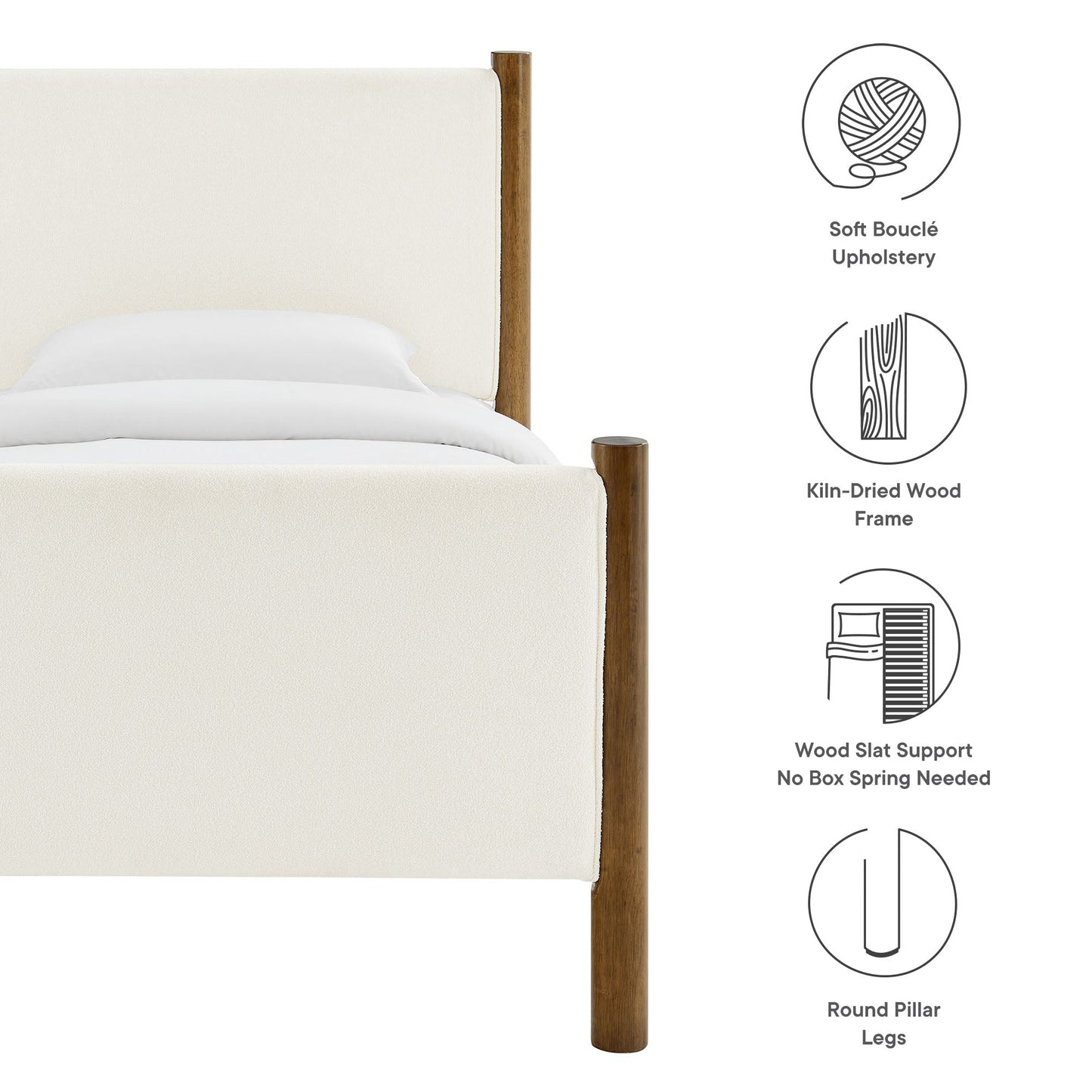 Maven Twin Size Boucle Upholstered Platform Bed by Modway