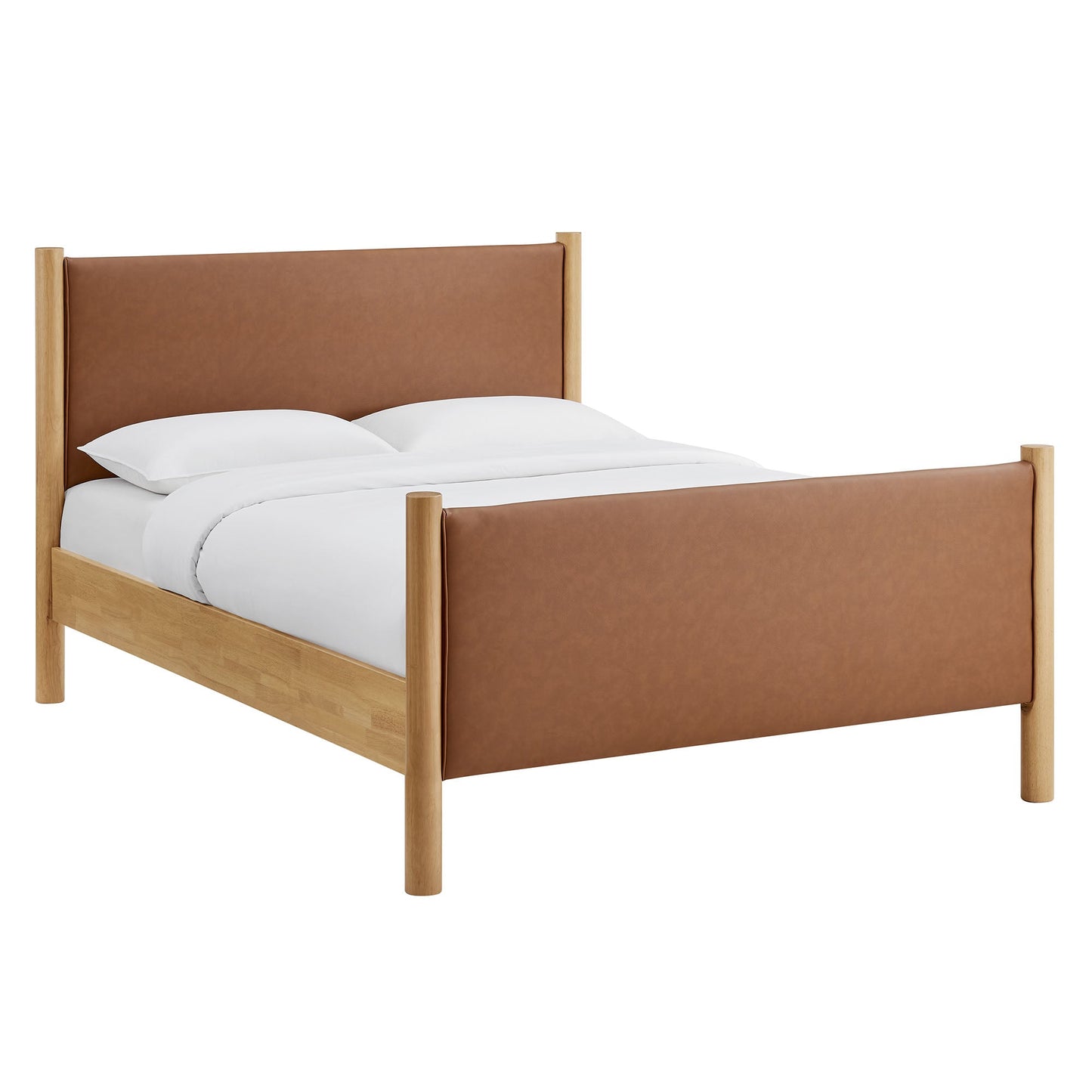Maven Queen Size Vegan Leather Upholstered Platform Bed