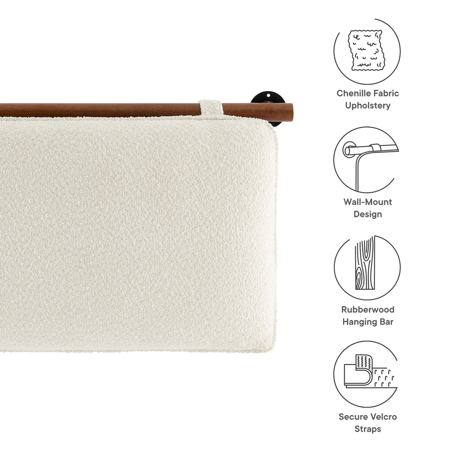 Anela Wall-Mounted Chenille Upholstered King Size Headboard
