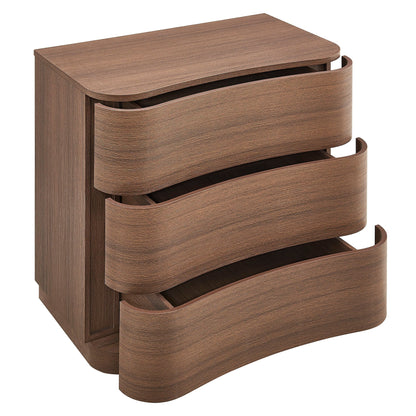Mirae 3-Drawer Curved Compact Dresser by Modway