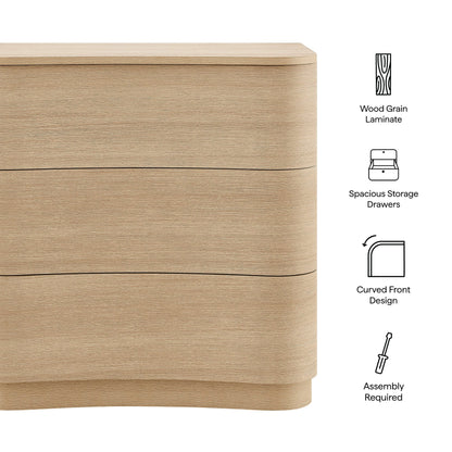 Mirae 3-Drawer Curved Compact Dresser by Modway