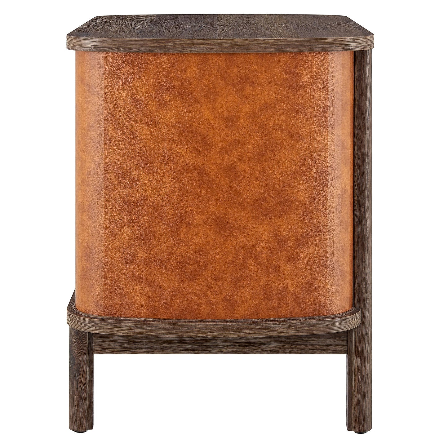 Coralie 2-Drawer Curved Vegan Leather Nightstand by Modway