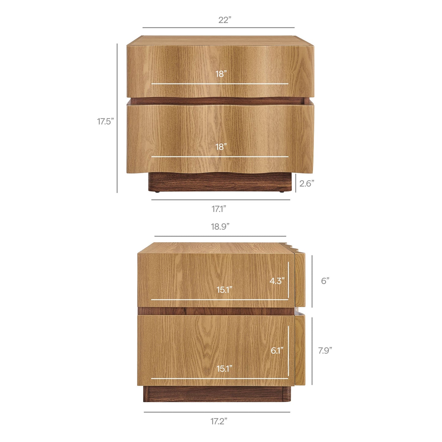 Isola 2 Drawer Nightstand by Modway
