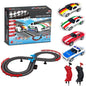 MR-01 Slot Car Racing Set – 4 Cars Deluxe Electric Race Track with Lights for 2 Players