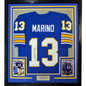 Framed Autographed/Signed Dan Marino 35x39 Pittsburgh Blue College Football Jersey JSA COA