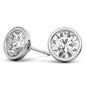 3.00 CTW Lab Grown Diamond Bezel Martini Stud Earrings in 14K White or Yellow Gold