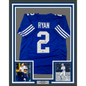 Framed Autographed/Signed Matt Ryan 35x39 Indianapolis Blue Football Jersey Beckett BAS COA