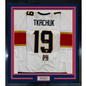 Framed Autographed/Signed Matthew Tkachuk 35x39 Florida White Hockey Jersey JSA COA