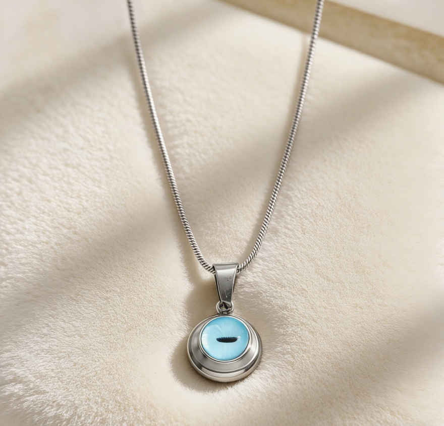 Evil Eye Stainless Steel Necklace & Earrings