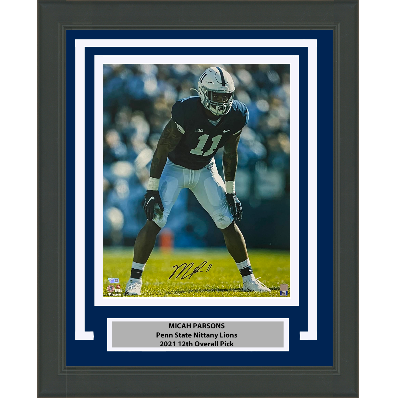 Framed Autographed/Signed Micah Parsons Penn State Nittany Lions 16x20 Football Photo Fanatics COA