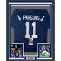 Framed Autographed/Signed Micah 35x39 Parsons Penn State Blue College Football Jersey JSA COA