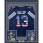 Framed Autographed/Signed Michael Gallup 35x39 Dallas America's Team Blue Football Jersey Tristar COA