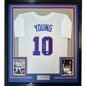 Framed Autographed/Signed Michael Young 35x39 Texas White Baseball Jersey JSA COA