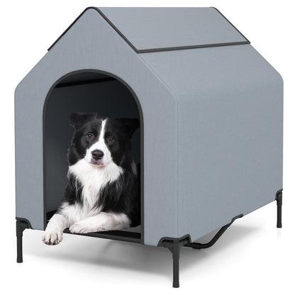 Large/Middle/Small Outdoor Elevated Pet House with Ventilated Windows-M